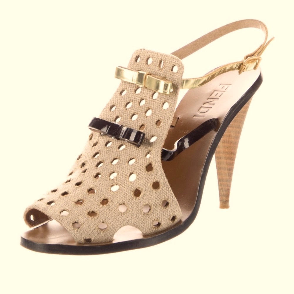 FENDI couture Bow sling backs. Size 39.